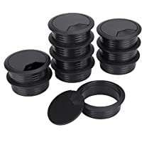 Los mejores  - Pasacables de Mesa Negro Cable de Escritorio de La Computadora de La Pc Circular de Plástico para Office Home Worktop…